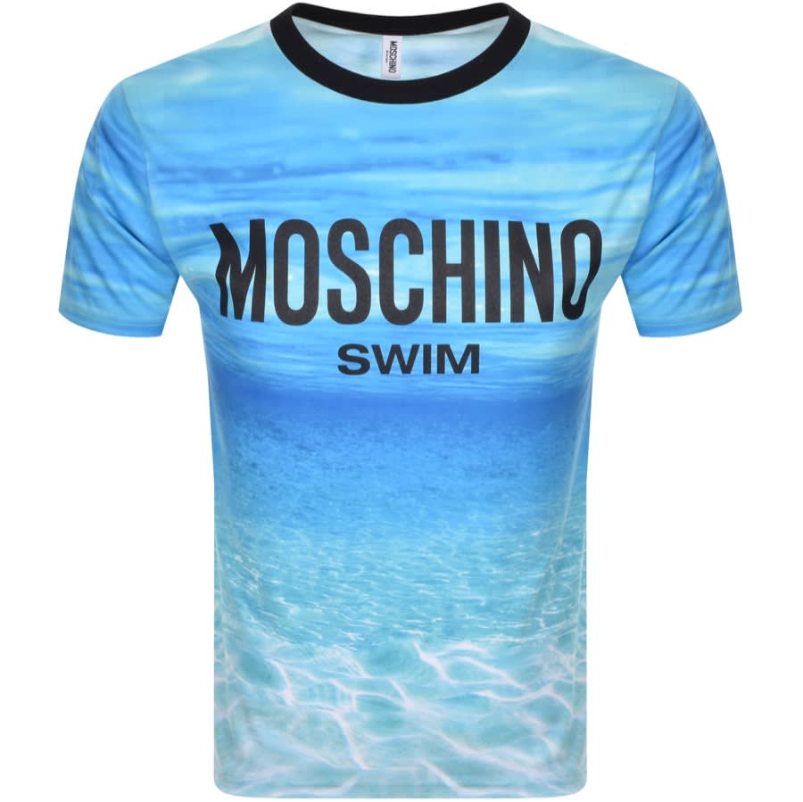 Alternative Image for ProductMoschino Swim Logo Short Sleeved T Shirt Blue1